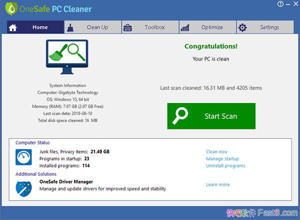 OneSafe PC Cleaner v6.2 �ƽ��&ϵͳ�Ż�����˽��������