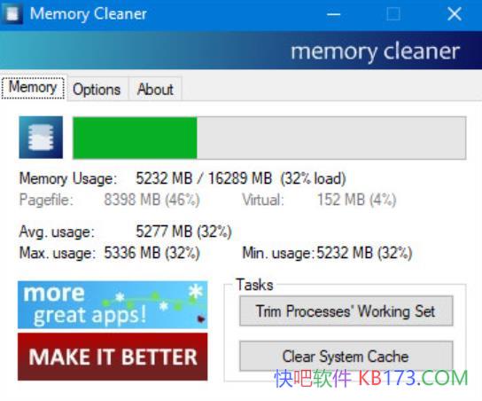 Windows Memory Cleaner�ڴ�����v2.8/���ڴ��������ߴ�С��200KB