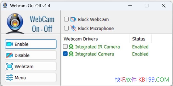 ����ͷ����Webcam On-Off v1.4/��ֹ�����������ýӹ�����ͷ