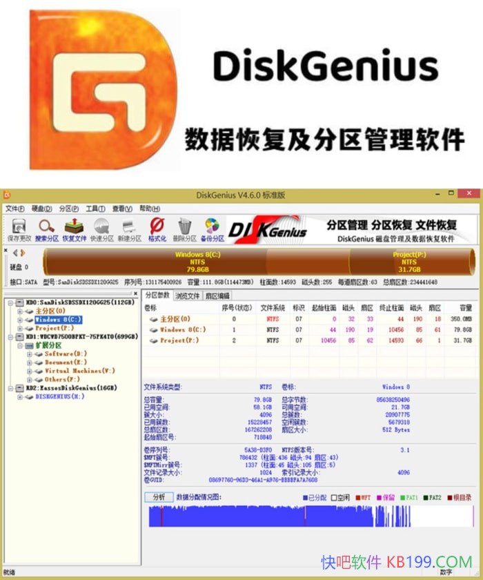 DiskGenius v6.2.0.1829�����ƽ���ɫ���ļ�/�����ݻָ�����,Ӳ�̷�������