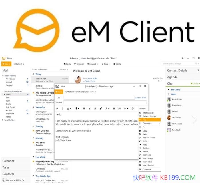 רҵ����ͻ��� eM Client Pro v10.3.2619.0 �����Я��/�ʼ���������