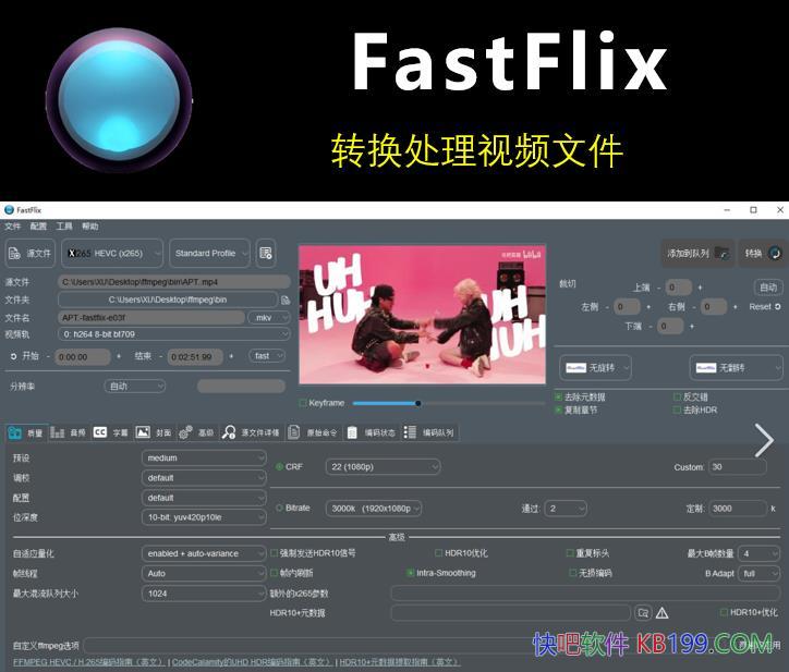 ת��������Ƶ�ļ� FastFlix v5.12.4 ������ɫ��/����ǿ�����Ƶת������