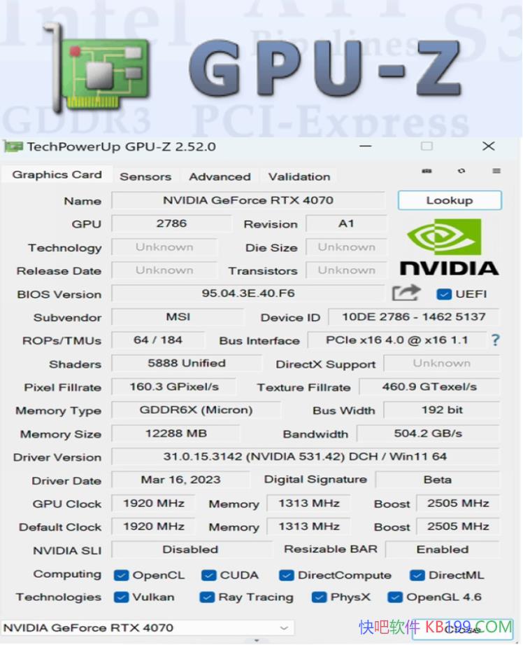 �Կ����GPU-Z v2.68.00 ���ĺ�����/רҵ���Կ��������